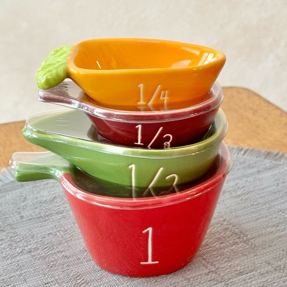 Rae Dunn Colorful Vegetable Shaped Ceramic Measuring Spoon Set Brand NEW!! - Picture 3 of 5